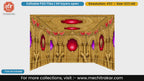 Golden royal palace architecture 4 Side Decoration editable psd template with peacock statues and rich red ceiling