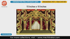 Editable PSD template of a royal golden arch with red curtains stage background for Maharashtrian cultural events and flex printing.