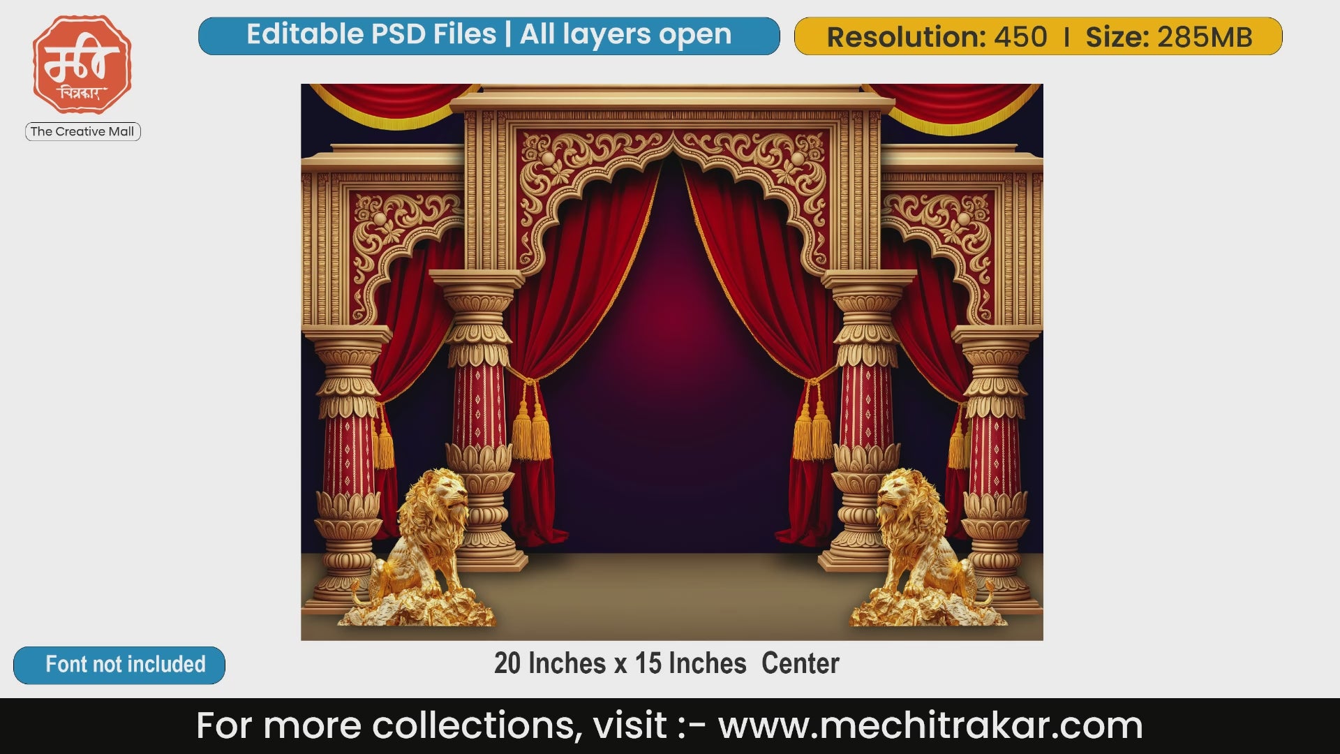 Royal Stage Navratri Pandal Decoration | Maharaja Darbar PSD | mechitrakar.com