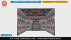 Historic silver fort darbar featuring swords and shields 4 Side Decoration editable psd template for heritage event printing.