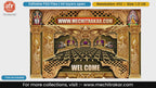 Lord Ganesha Golden Sanctum Welcome Backdrop PSD Template Set