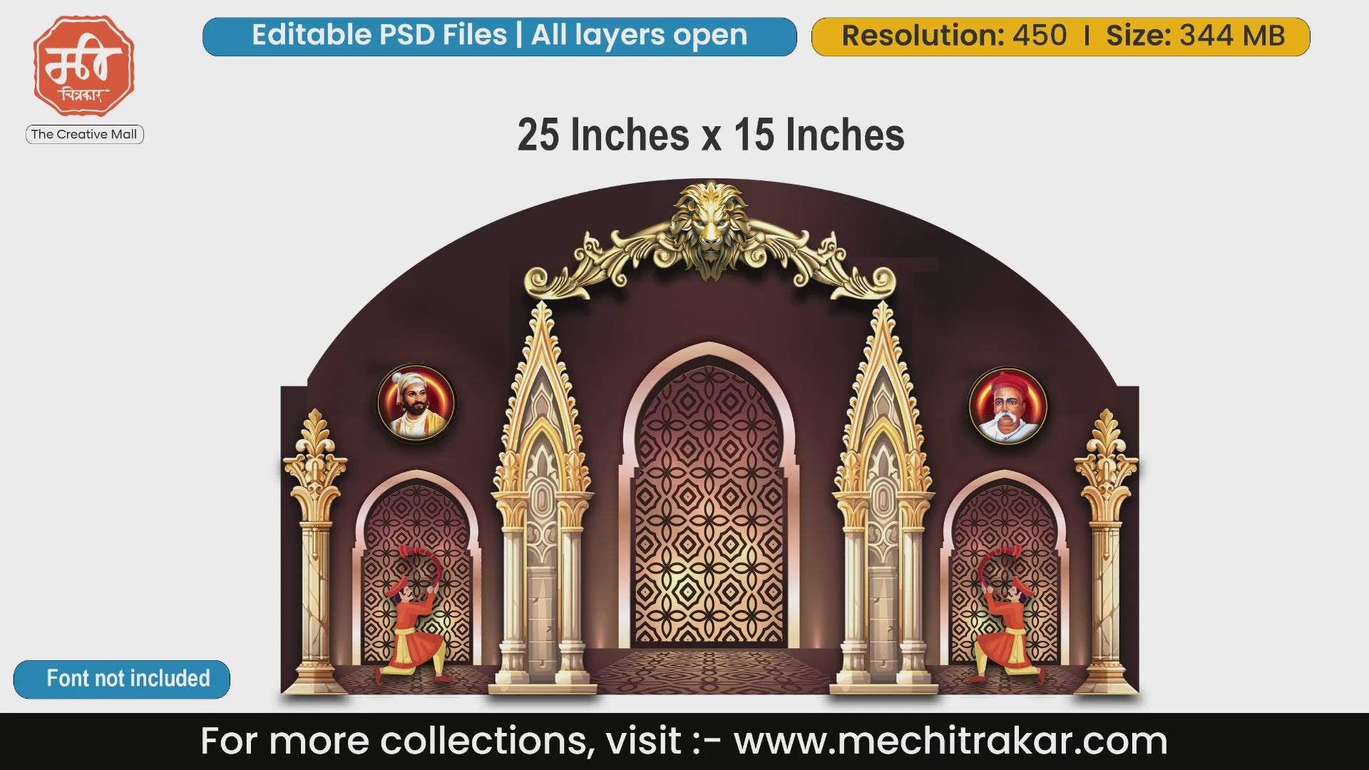 Kamaan and Arch Backdrop Designs - Premium Editable PSD Files for Sophisticated Event Decor - Mechitrakar | BBK0824-9