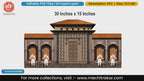Traditional Maratha wada entrance with wooden doors and standing Mawale guards editable PSD template.