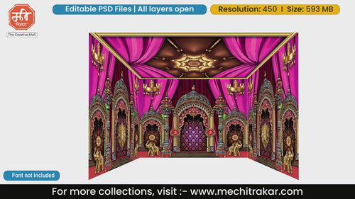 Vibrant Pink Pandal PSD Template | Ganpati & Navratri Festival | mechitrakar.com