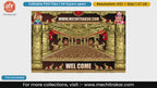 Golden Elephant Hanuman Welcome Gate Design Editable PSD Pandal Decoration Template