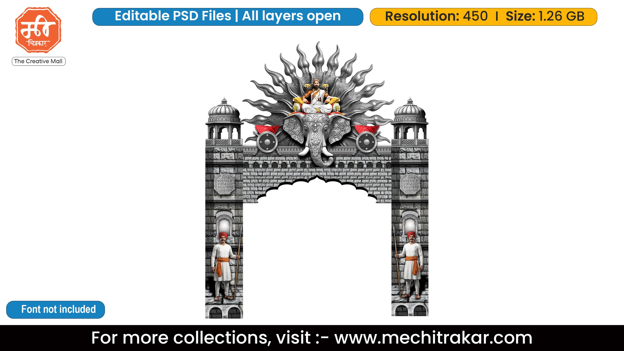Grand Elephant Arch PSD | Shivaji Maharaj Throne Entrance