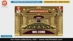 Golden Gaja Medallion Welcome Backdrop PSD Template Set