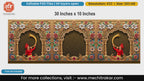 Maharashtrian cultural backdrop editable PSD template featuring Mawale blowing Tutari amidst floral arches.