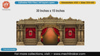 Highly intricate golden traditional palace stage background architecture editable PSD template.