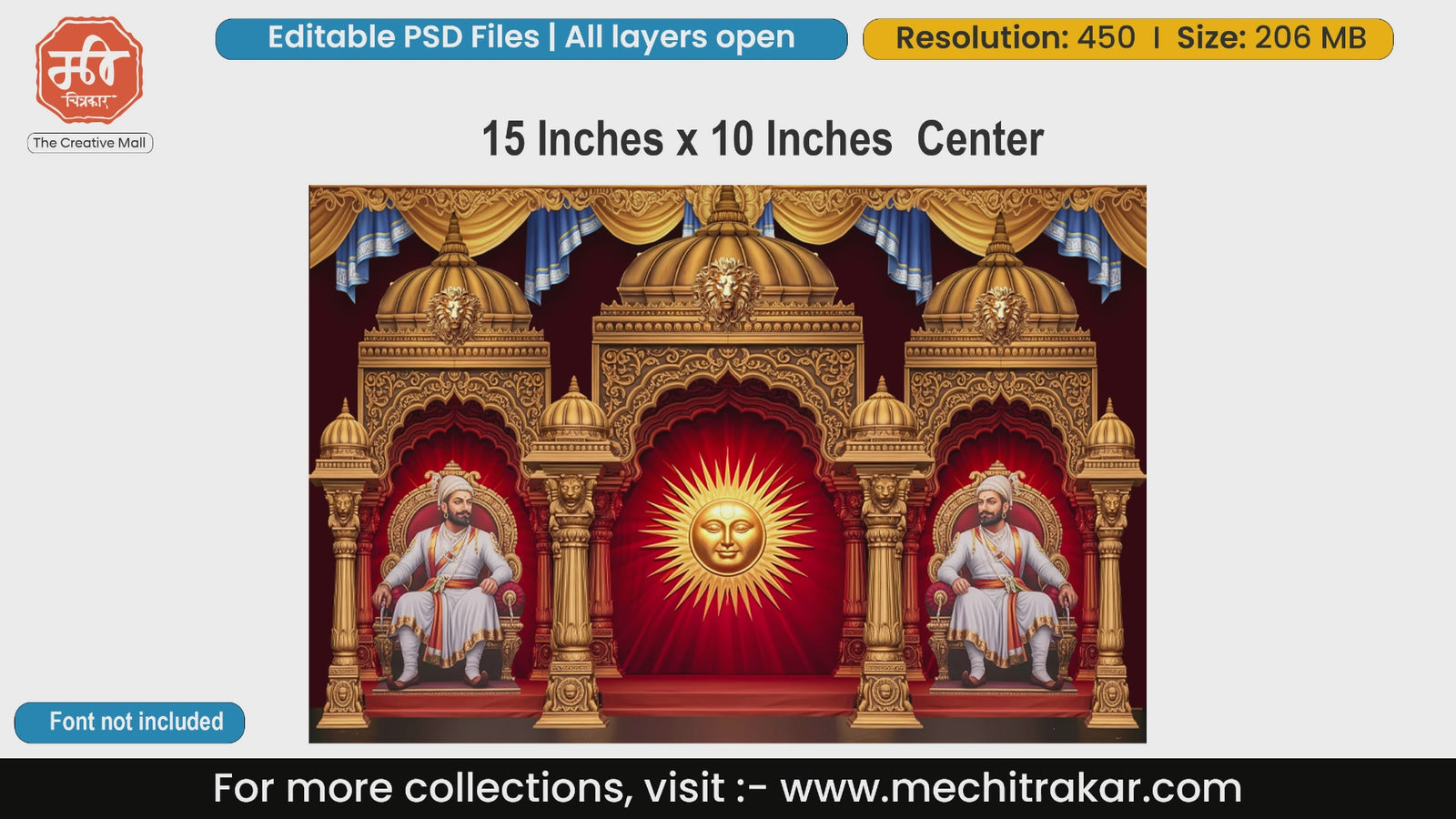Royal Golden Throne Surya Dev Chhatrapati Shivaji Maharaj PSD Template