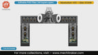 Grey stone temple entry gate PSD template highlighting Lord Shiva, Nandi bulls, Trishul, and Damaru for Mahashivratri events.