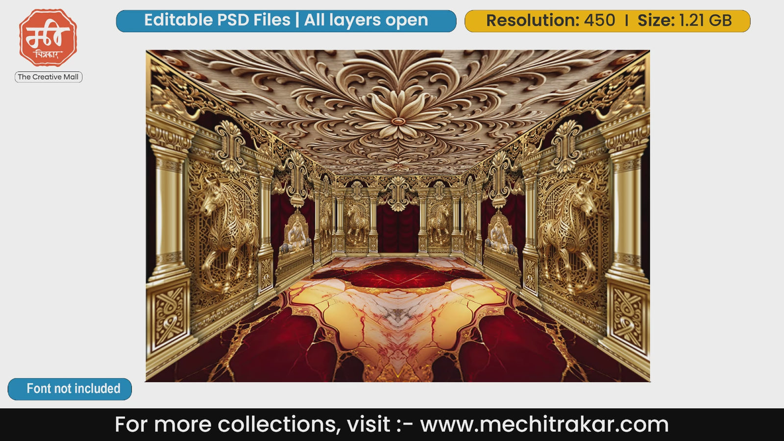 Chhatrapati Shivaji Maharaj Ashwa Darbar Editable PSD Backdrop Template
