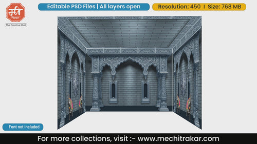 Historical Fort Pandal PSD Template | Ganpati & Navratri | mechitrakar.com