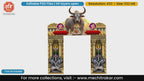 Giant Nandi bull above golden arches and Shivling entrance gate editable PSD template for Mahashivratri.