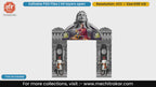 Chhatrapati Shivaji Maharaj performing Shivling abhishek with Lord Shiva background on an editable PSD template entry gate design.
