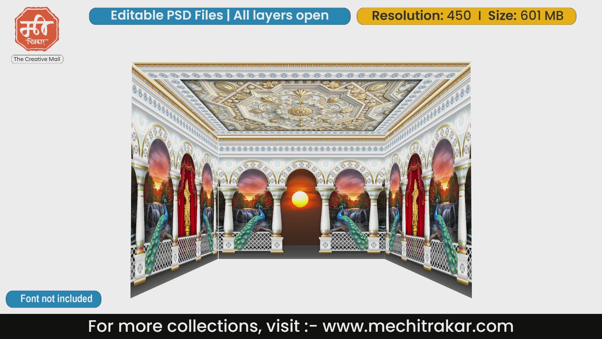 Palace Terrace Pandal PSD | Ganpati & Navratri | Sunset View | mechitrakar.com