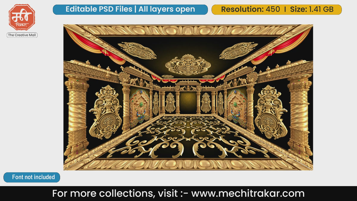 Divine Abundance Pandal Decoration Editable PSD Template