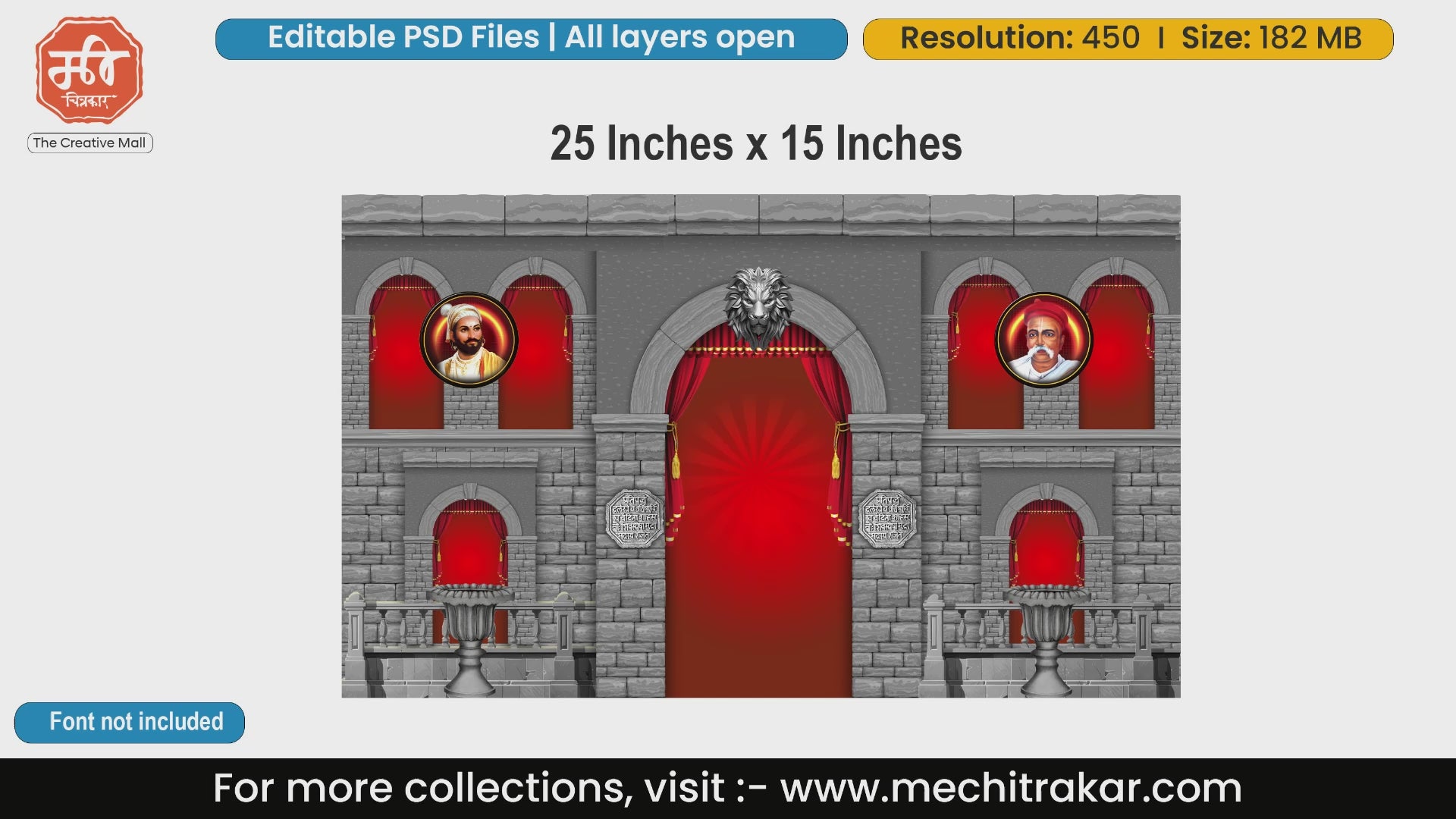 Imperial Backside Kamaan, Arch Designs - Premium Editable PSD Files for Event Backdrops - Mechitrakar | BBK0824-4