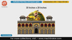 Dynamic portrait frame of Chhatrapati Shivaji Maharaj with a sword over a golden palace editable PSD template.