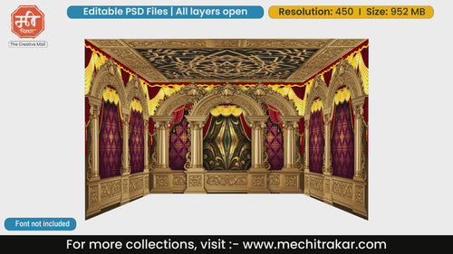 Royal Palace Pandal PSD Template | Ganpati, Navratri & Wedding | mechitrakar.com