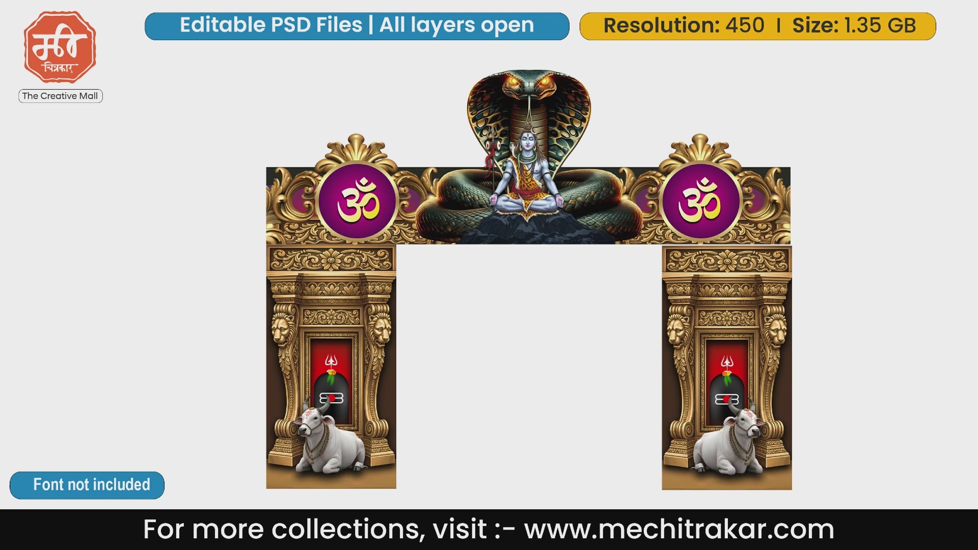 Mahashivratri Theme Entry Gates PSD Collection | High-Resolution Editable Files | mechitrakar.com