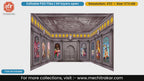 Historical stone palace hall 4 Side Decoration editable psd template for commercial print