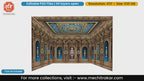 Classic blue and brown arches decorated with holy Om symbols and floral motifs