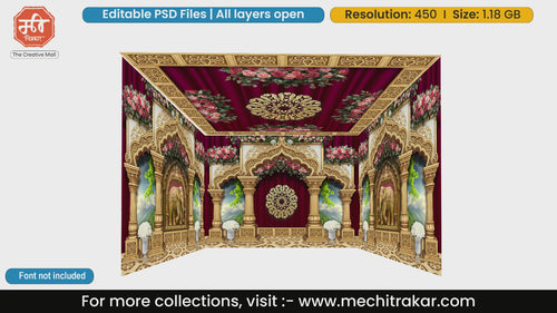 Floral Palace Pandal PSD Template | Ganpati, Navratri & Wedding | mechitrakar.com