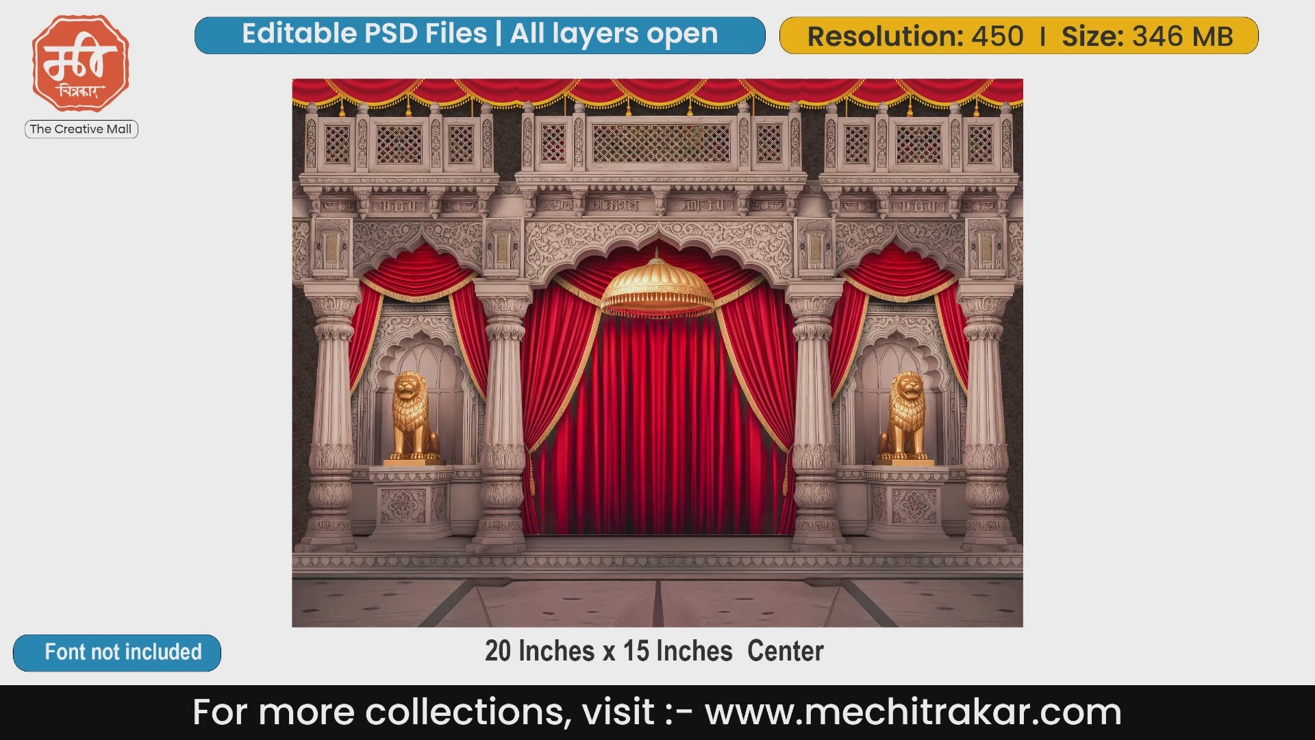 Divine Temple Navratri Backdrop | Spiritual 'Garbhagriha' PSD | mechitrakar.com