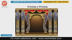Royal golden and blue pillar with red curtains backdrop editable psd template