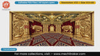 Golden Kamdhenu Cow & Calf Royal Palace with Empty Throne – Editable PSD Backdrop
