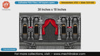 Grand Maratha fort pillars with red curtains, historic cannons, and weapons editable PSD template.
