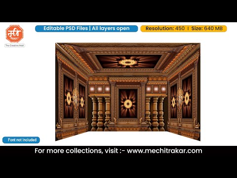 Classic Temple Pandal PSD Template | Ganpati & Navratri Festival | www.mechitrakar.com