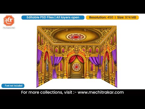 Royal Palace Pandal PSD Template | Ganpati & Navratri Festival | mechitrakar.com