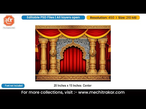 Royal Navratri Theme Backdrop Design – High-Quality Editable PSD File | Me Chitrakar | BBK0925-25