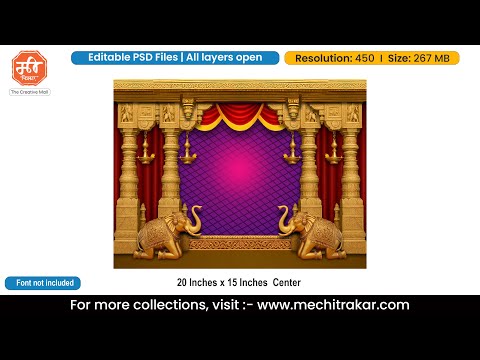 Navratri Theme Backdrop Design – High-Quality Editable PSD File | Me Chitrakar | BBK0925-26