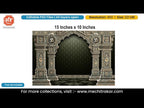 Bronze Om Trishul Temple Arch Editable PSD Backdrop Template | Dark Olive Damask Carved Pillar Pandal Decoration Design