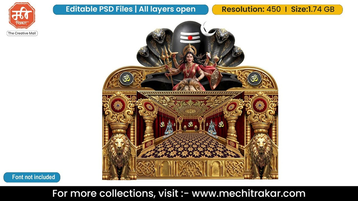 Shivling and Shakti Shiv Shakti Maa Durga Mahadev Social PSD Template for Agencies