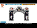 Ganesha Devi Silver Mavla Sun Crest Entry Gate Editable PSD Template for Pandal Decoration