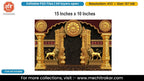 Maroon Royal Durbar Editable PSD Backdrop Template | Golden Lions Rosette Peacock Gate Decoration Design