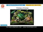 Enchanted Jungle Cave Editable PSD Backdrop Template | Peacock Lion Deer Lotus Nature Pandal Decoration