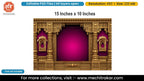 Magenta Carved Pillars Editable PSD Backdrop Template | Jharokha Windows Lotus Base Pandal Decoration Design