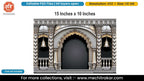 Silver Temple Arch Editable PSD Backdrop Template | Hanging Bells Braided Pillars Pandal Decoration Design